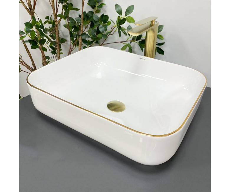 Умывальник (раковина) VBI PALERMO WHITE GOLD EDGE накладной VBI  012308 012308