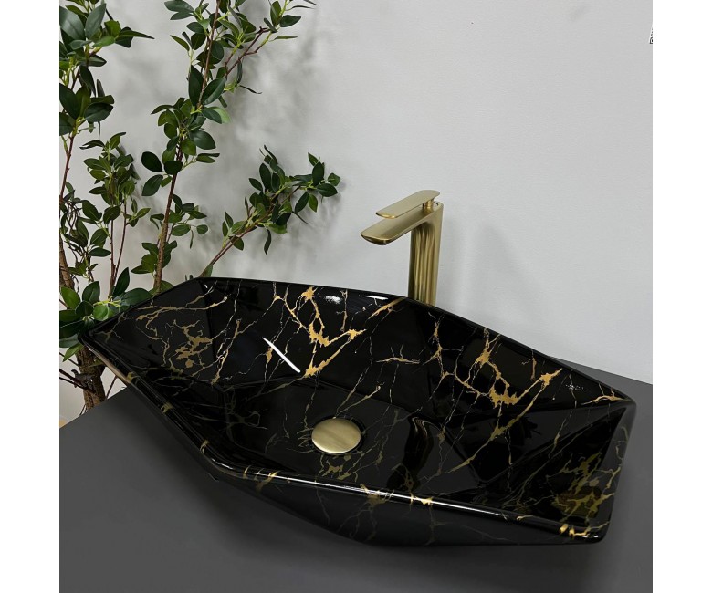Умывальник (раковина) VBI VENEZIA MARBLE BLACK GLOSSY накладной VBI  012405 012405