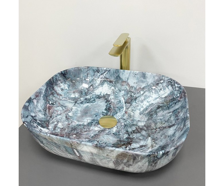 Умывальник (раковина) VBI BERGAMO BLUE TOURMALINE GLOSSY накладной VBI  012504 012504