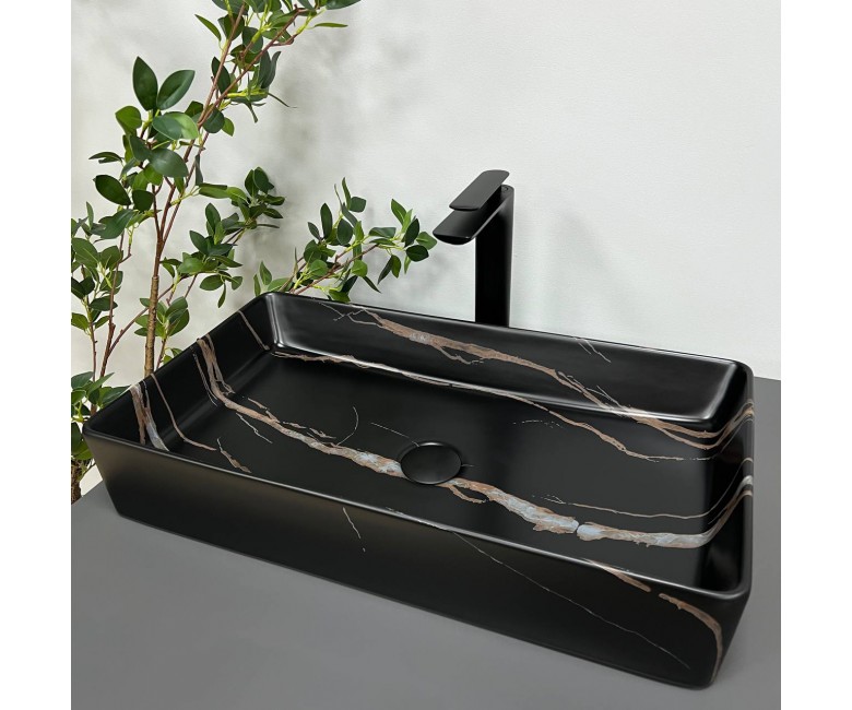 Умывальник (раковина) VBI TRIEST BLACK STONE MATT накладной VBI  012703 012703