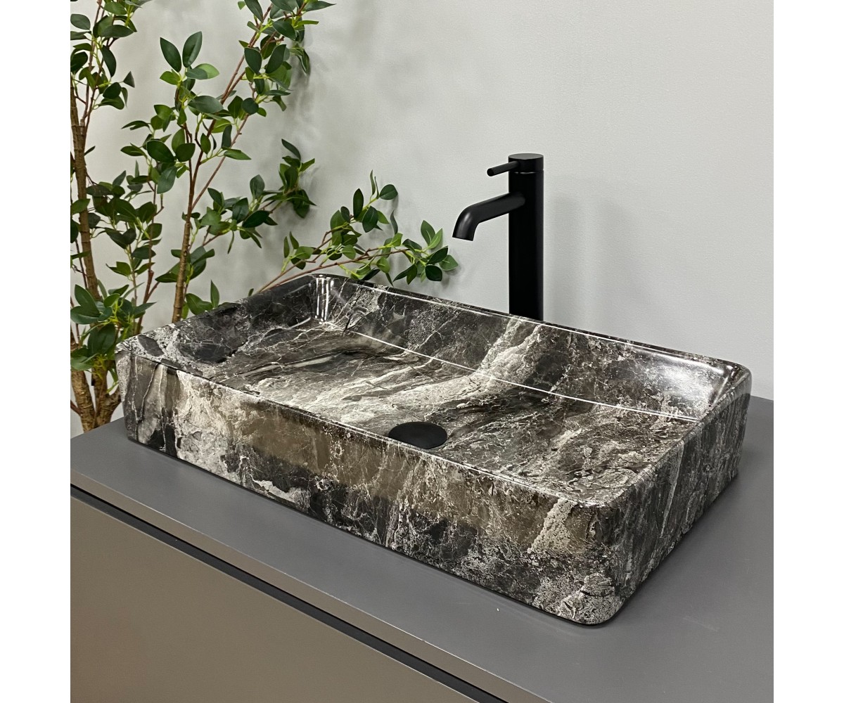 Умывальник (раковина) VBI TRIEST ANTHRACITE MARBLE накладной  012717:Фото 3