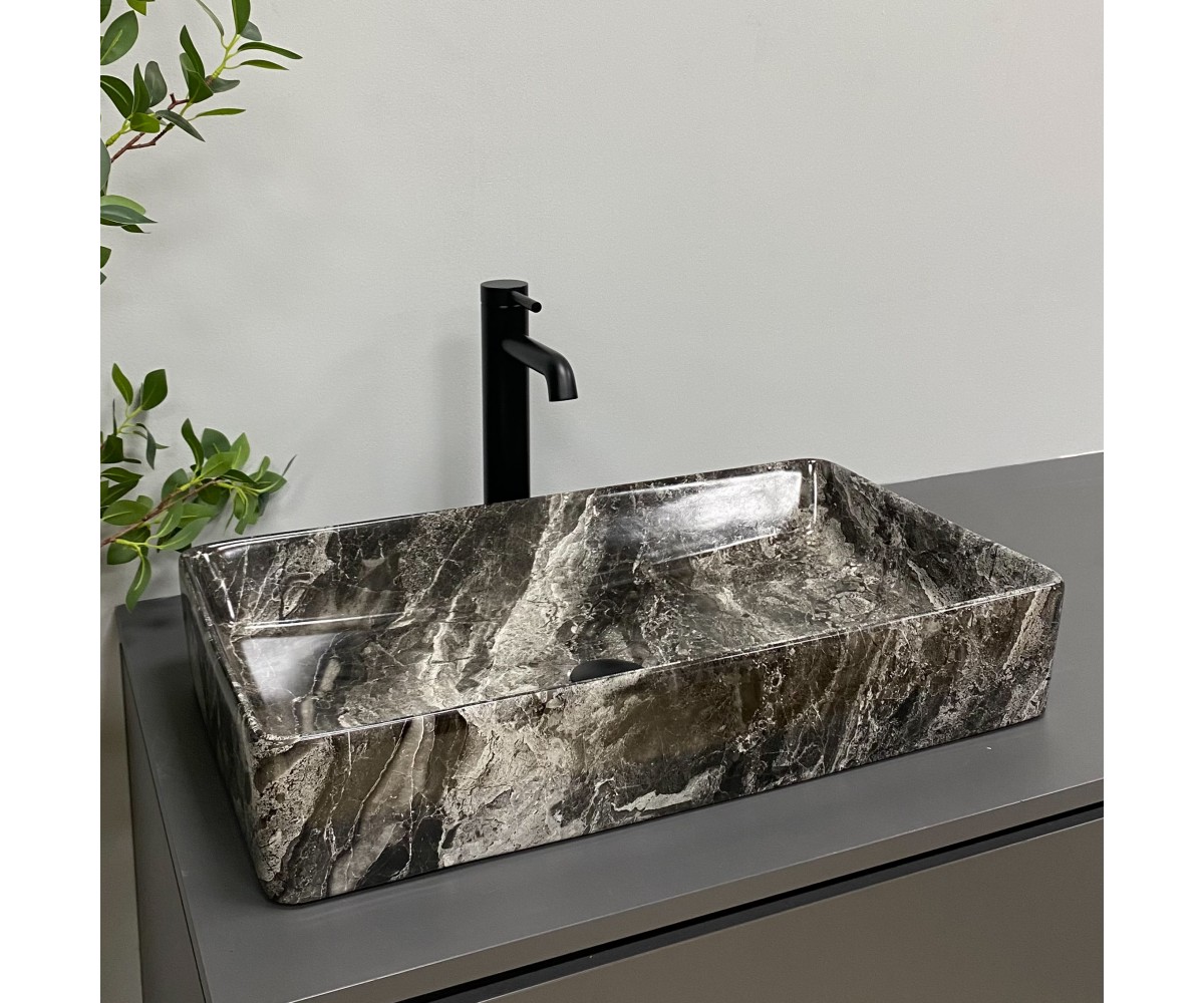 Умывальник (раковина) VBI TRIEST ANTHRACITE MARBLE накладной  012717:Фото 4
