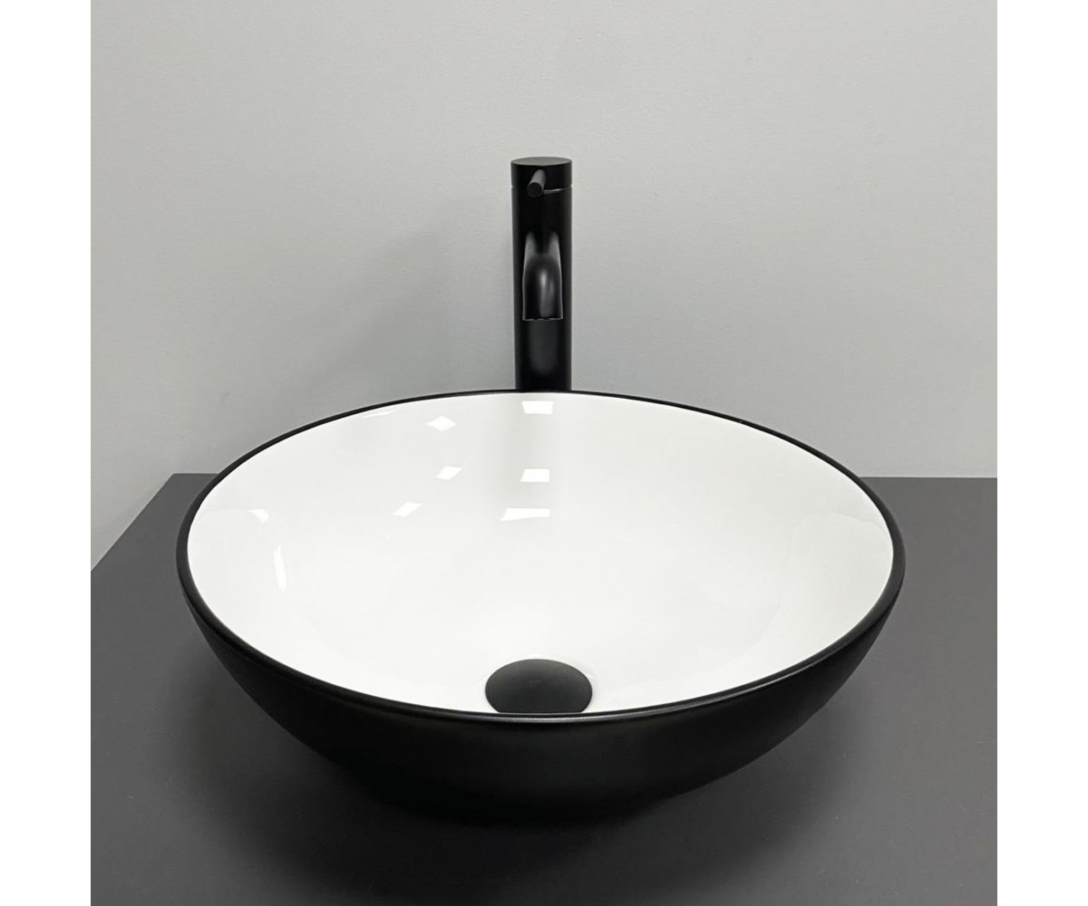 Умывальник (раковина) VBI AMALFI BLACK WHITE накладной  013401:Фото 2