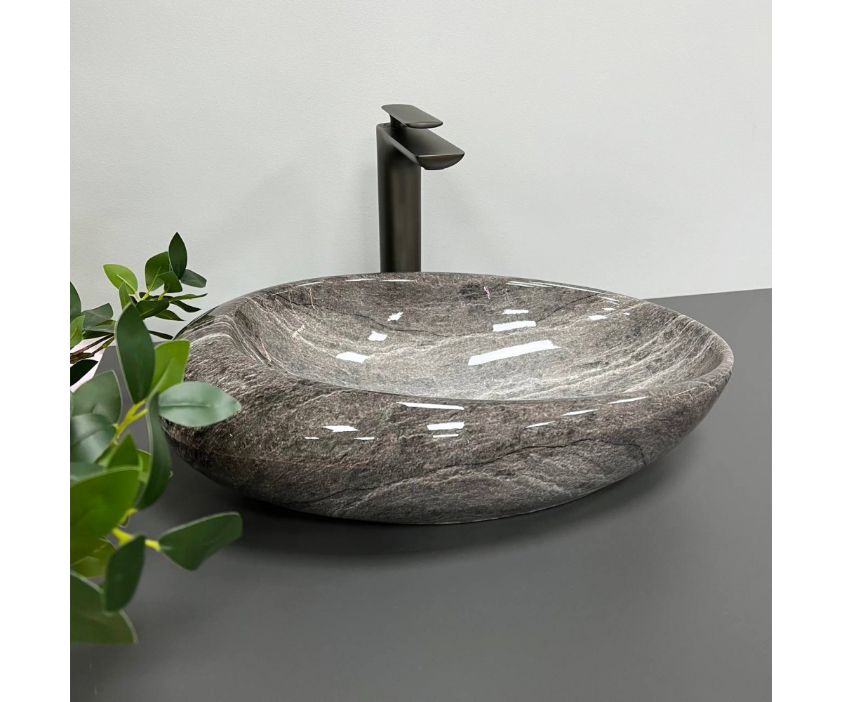 Умывальник (раковина) VBI VICENZA DARK STONE GLOSSY накладной  014800:Фото 2