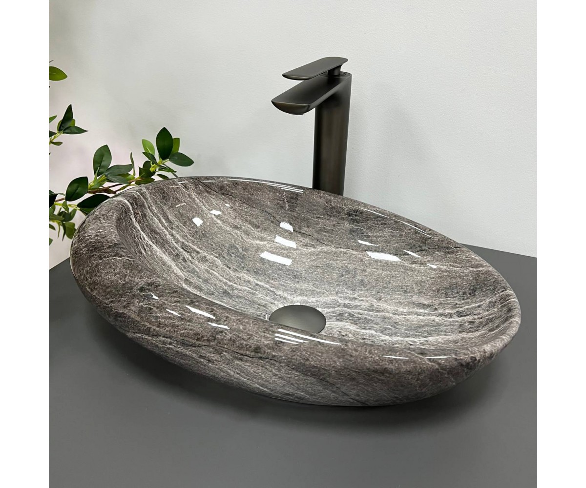 Умывальник (раковина) VBI VICENZA DARK STONE GLOSSY накладной  014800:Фото 3