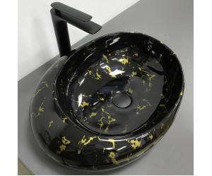 Умывальник (раковина) VBI RICCIA BLACK MARMO GLOSSY накладной VBI  017201