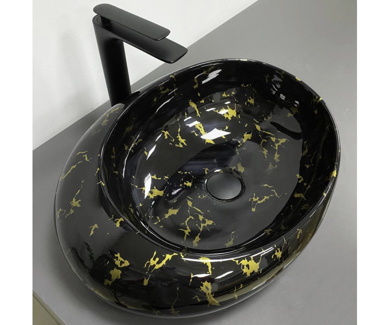 Умывальник (раковина) VBI RICCIA BLACK MARMO GLOSSY накладной VBI  017201 017201