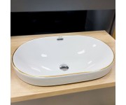 Умывальник (раковина) VBI GAETA WHITE GOLD EDGE врезной VBI  018032