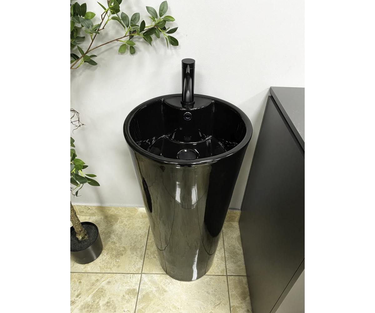 Умывальник (раковина) VBI BOLONIA BLACK GLOSSY напольный  019018:Фото 2