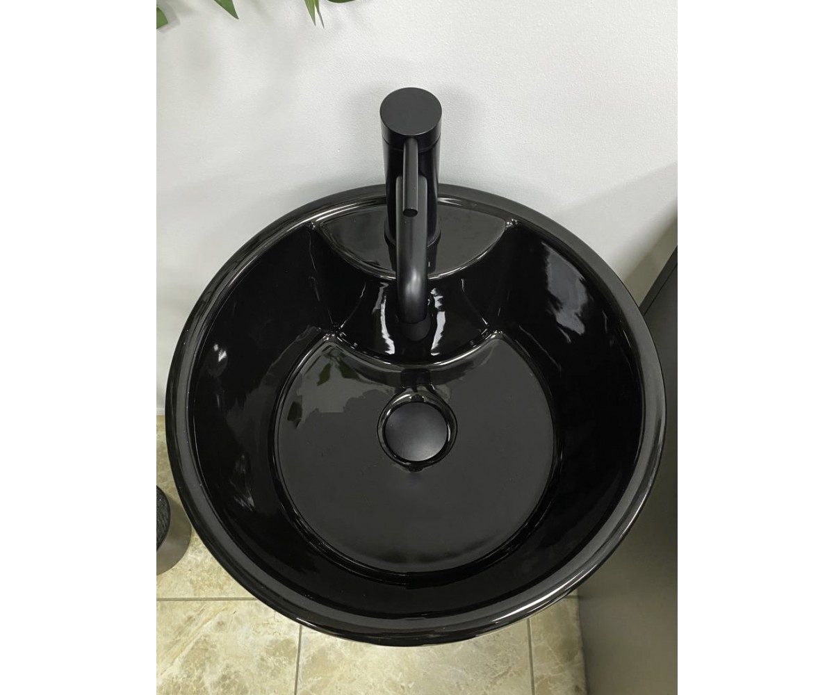 Умывальник (раковина) VBI BOLONIA BLACK GLOSSY напольный  019018:Фото 3