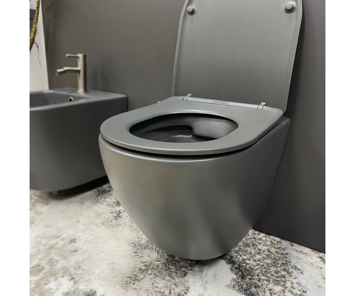 Подвесной унитаз VBI VULCANO GREY MATT  020410:Фото 3