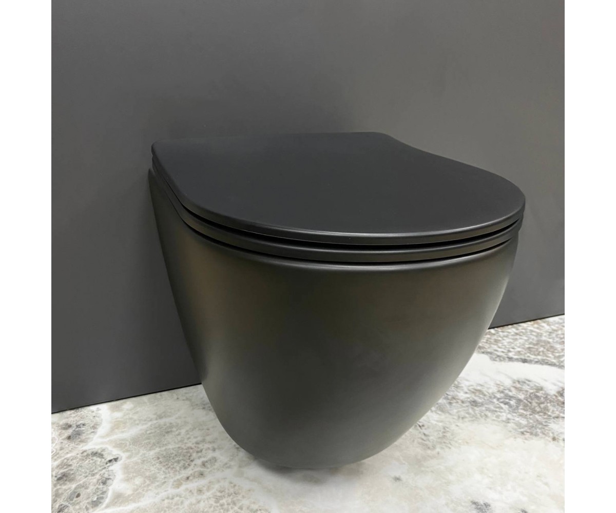 Подвесной унитаз VBI VULCANO BLACK MATT  020412:Фото 4