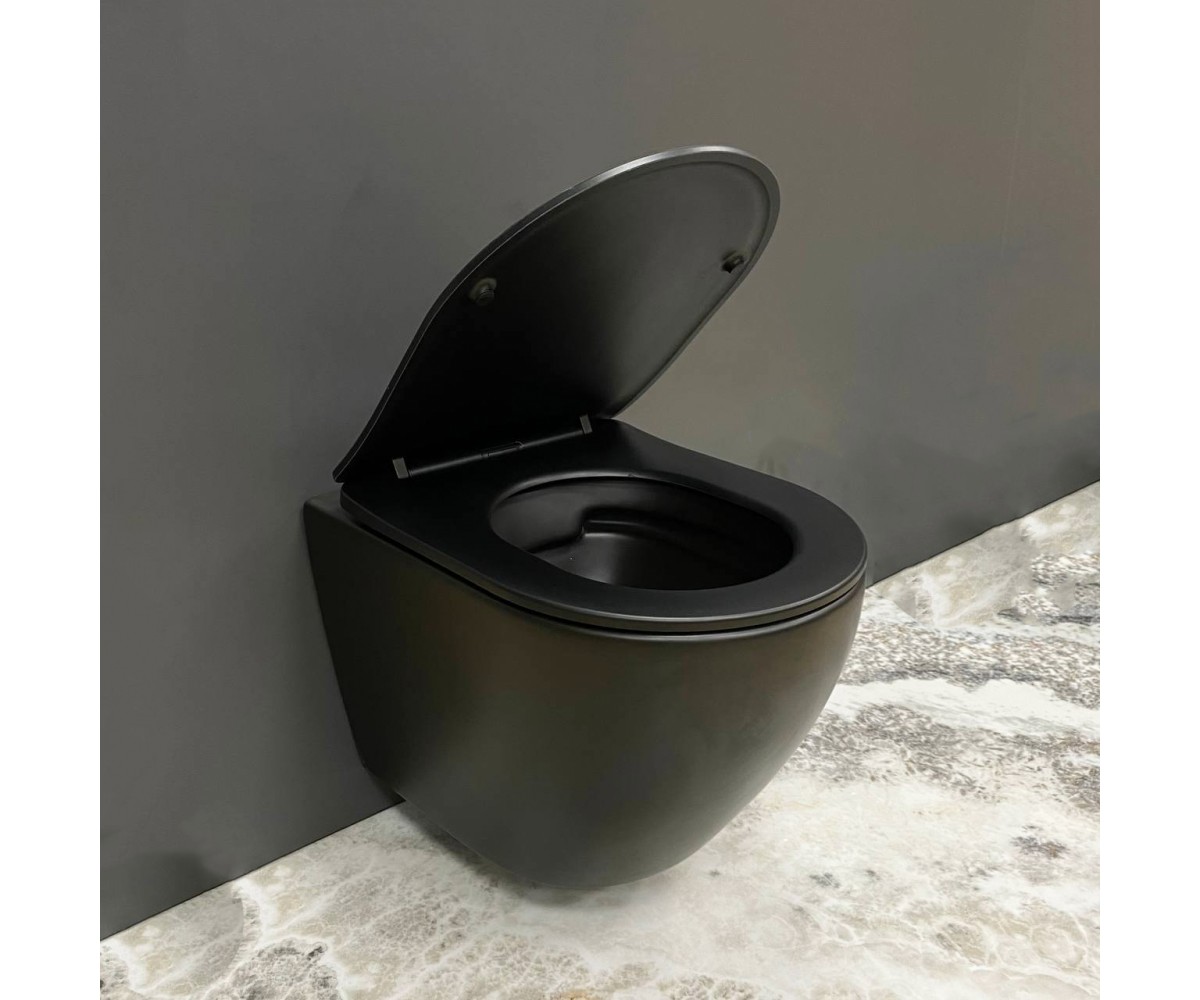 Подвесной унитаз VBI VULCANO BLACK MATT  020412:Фото 5