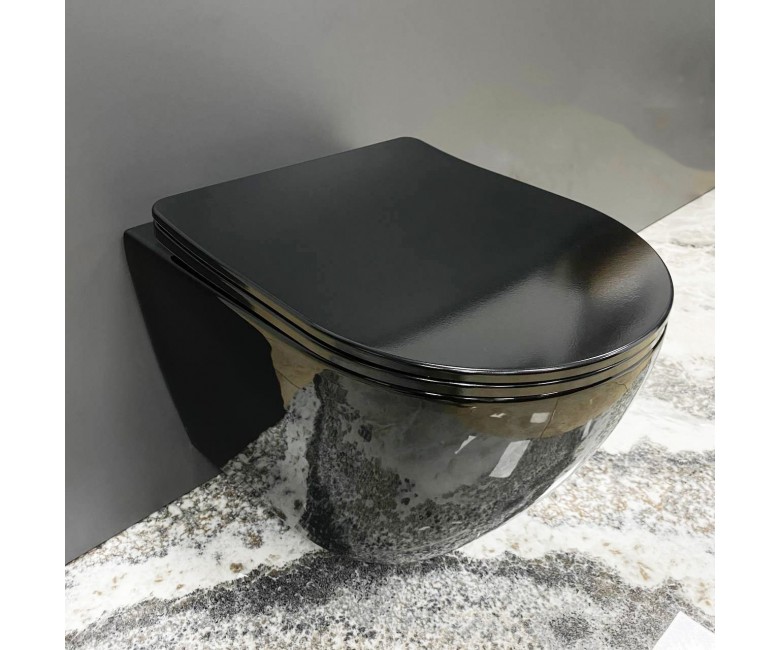 Подвесной унитаз VBI VULCANO BLACK GLOSSY VBI  020414 020414