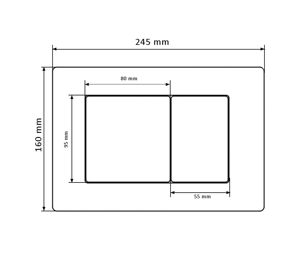 Кнопка смыва для инсталляции VBI ELBA XS ROSE GOLD  030110:Чертеж 