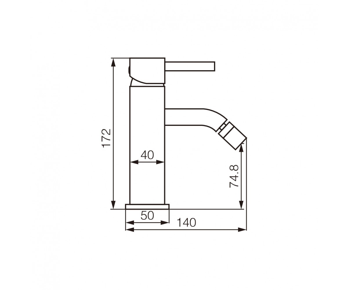 Смеситель для биде VBI MILANO CHROME  050104CH:Чертеж 