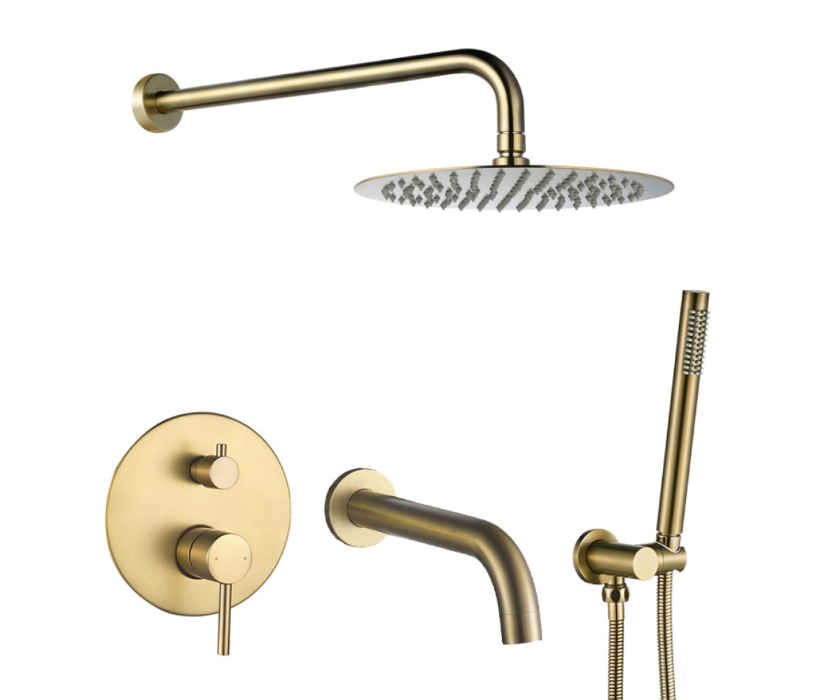 Душевая система с изливом VBI MILANO BRUSHED GOLD скрытого монтажа VBI  050110BG 050110BG