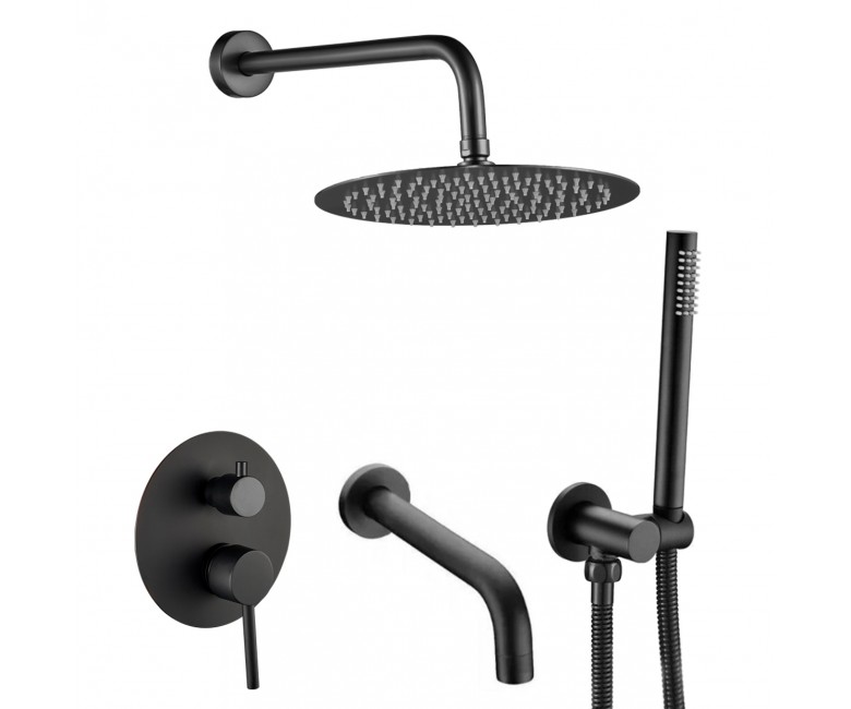 Душевая система с изливом VBI MILANO BLACK скрытого монтажа VBI  050110BL 050110BL