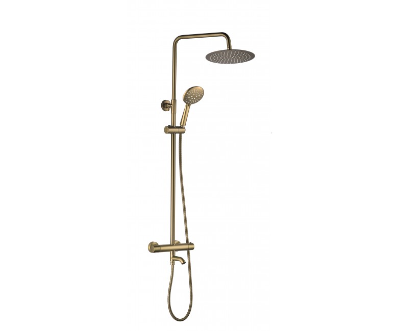Душевой гарнитур VBI MILANO BRUSHED GOLD с термостатом и изливом VBI  050111BG 050111BG