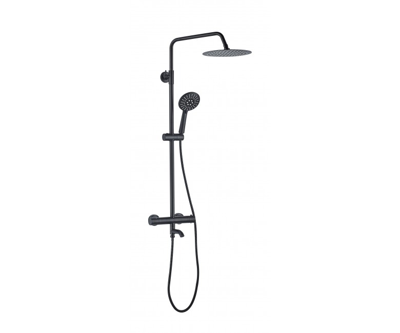 Душевой гарнитур VBI MILANO BLACK с термостатом и изливом VBI  050111BL 050111BL