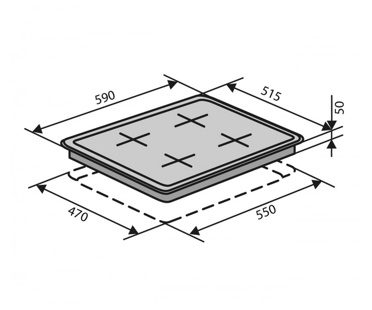 Варочная поверхность  HSF640-K3G T (WH):Чертеж 