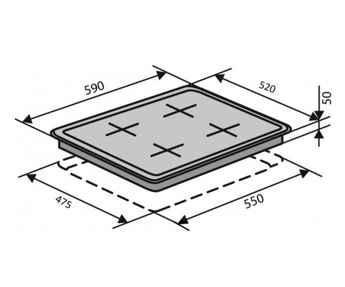 Варочная поверхность  HSF640-T3G T (WH):Чертеж 