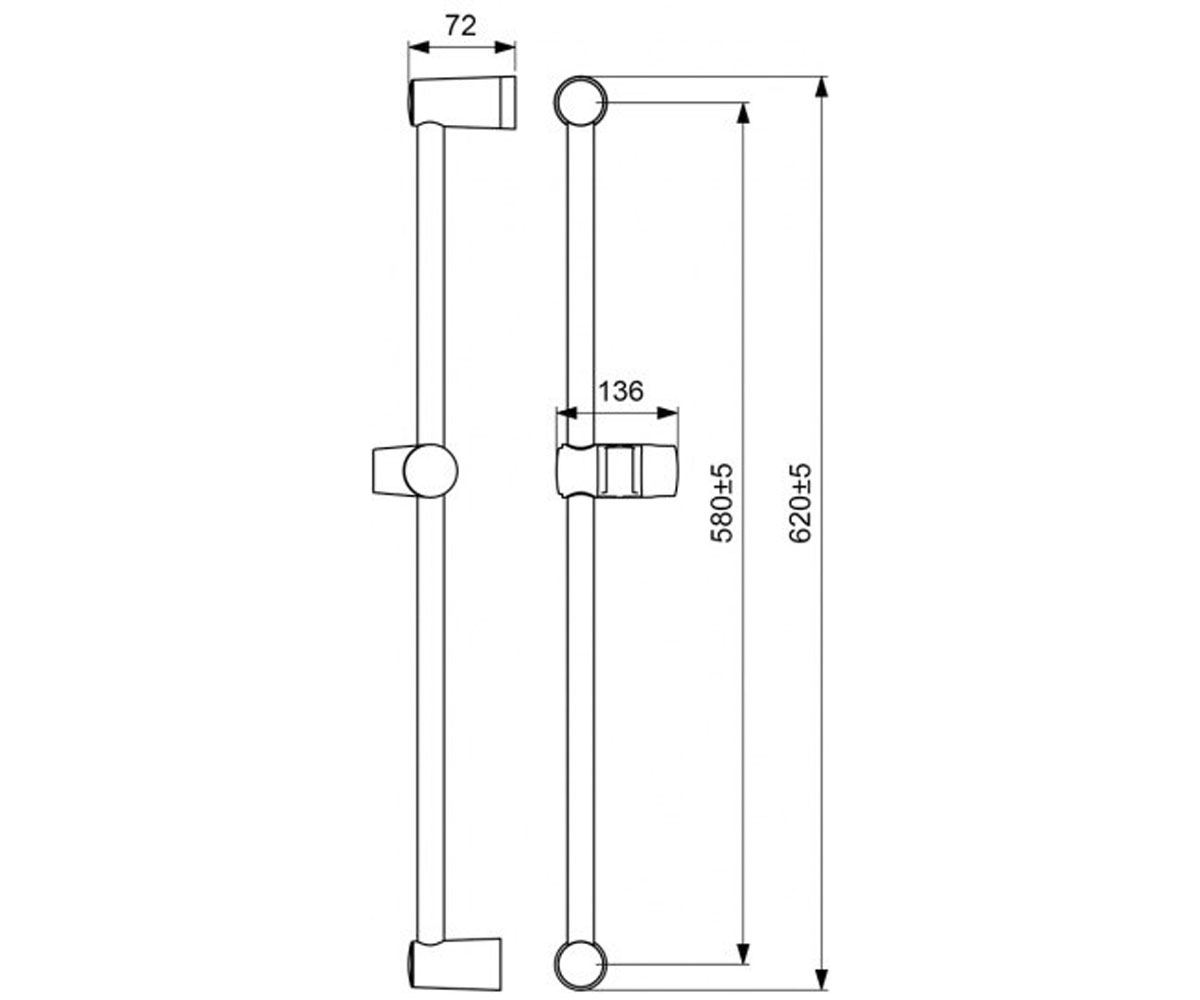 Душевая штанга  STANDARD B2662AA:Чертеж 