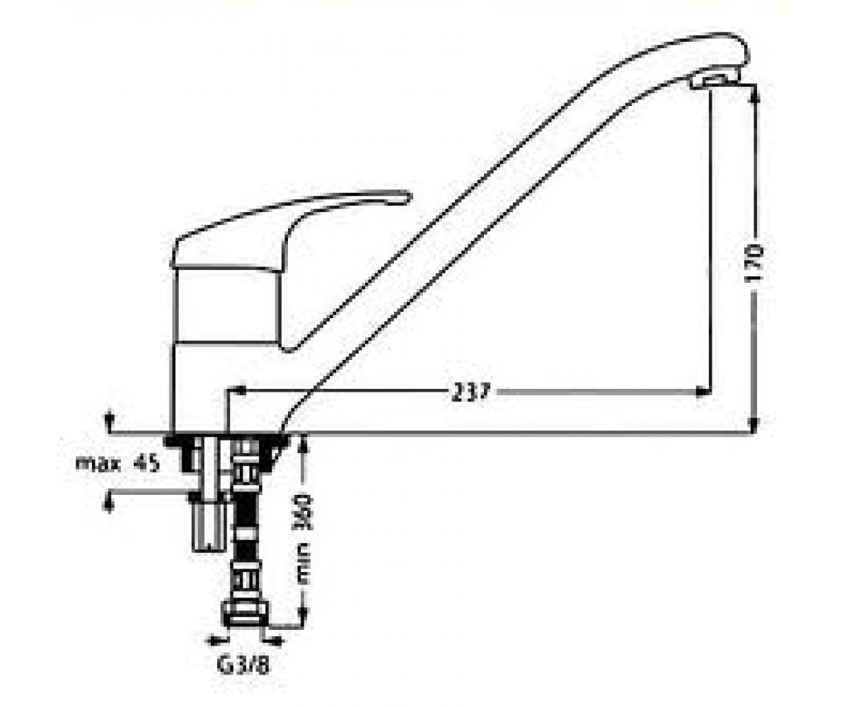 Смеситель для кухни  TARNER B2668AA:Чертеж 