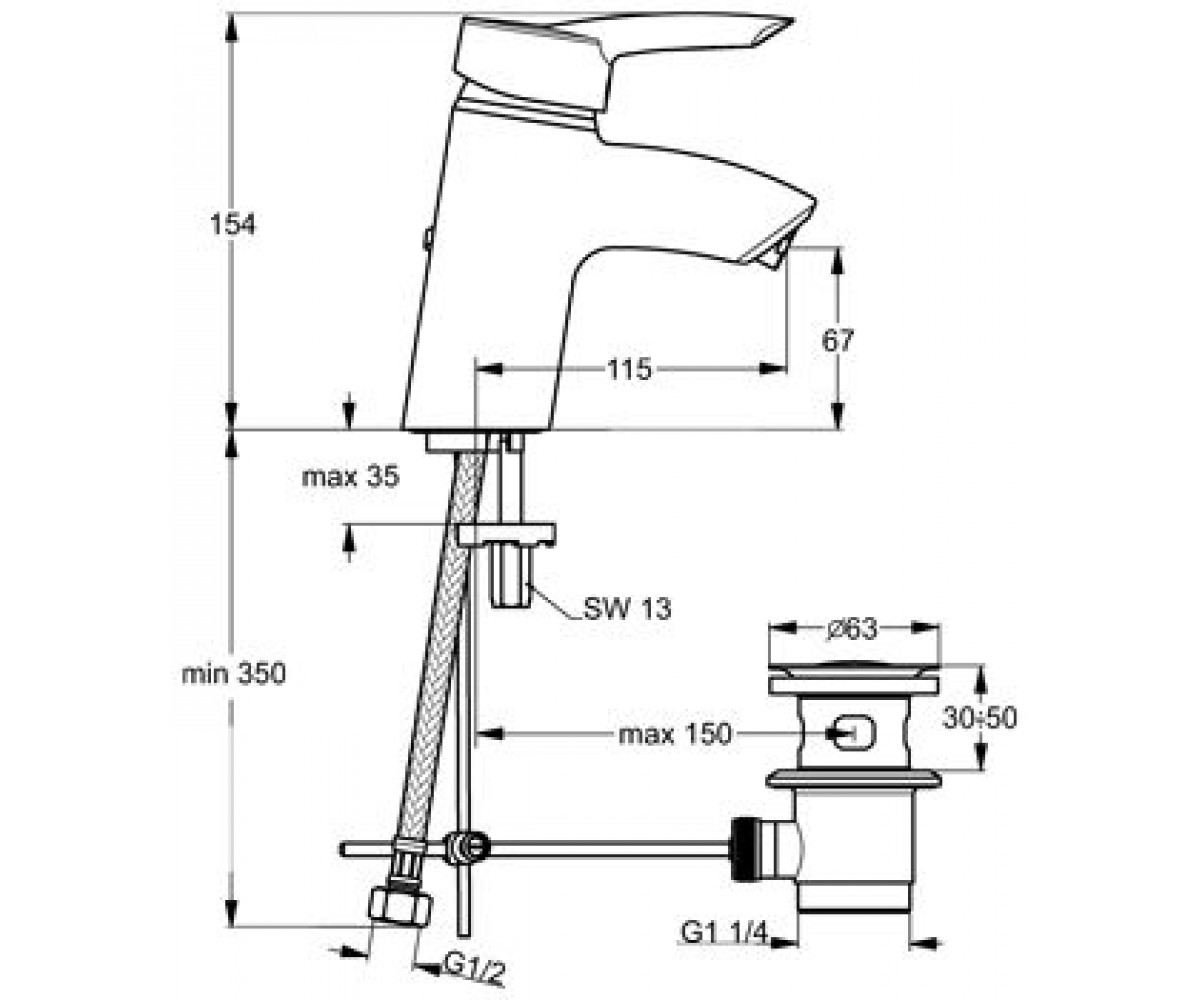 Смеситель для биде  STORM B7838AA:Чертеж 