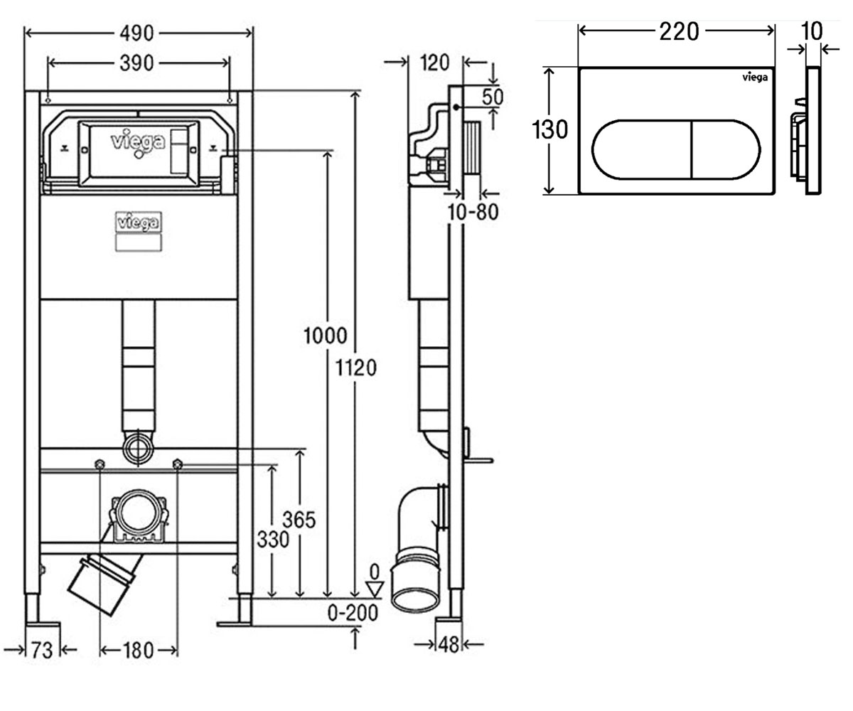 Инсталляция для унитаза 3 в 1  PREVISTA DRY 8524 771973+678630+773748:Чертеж 