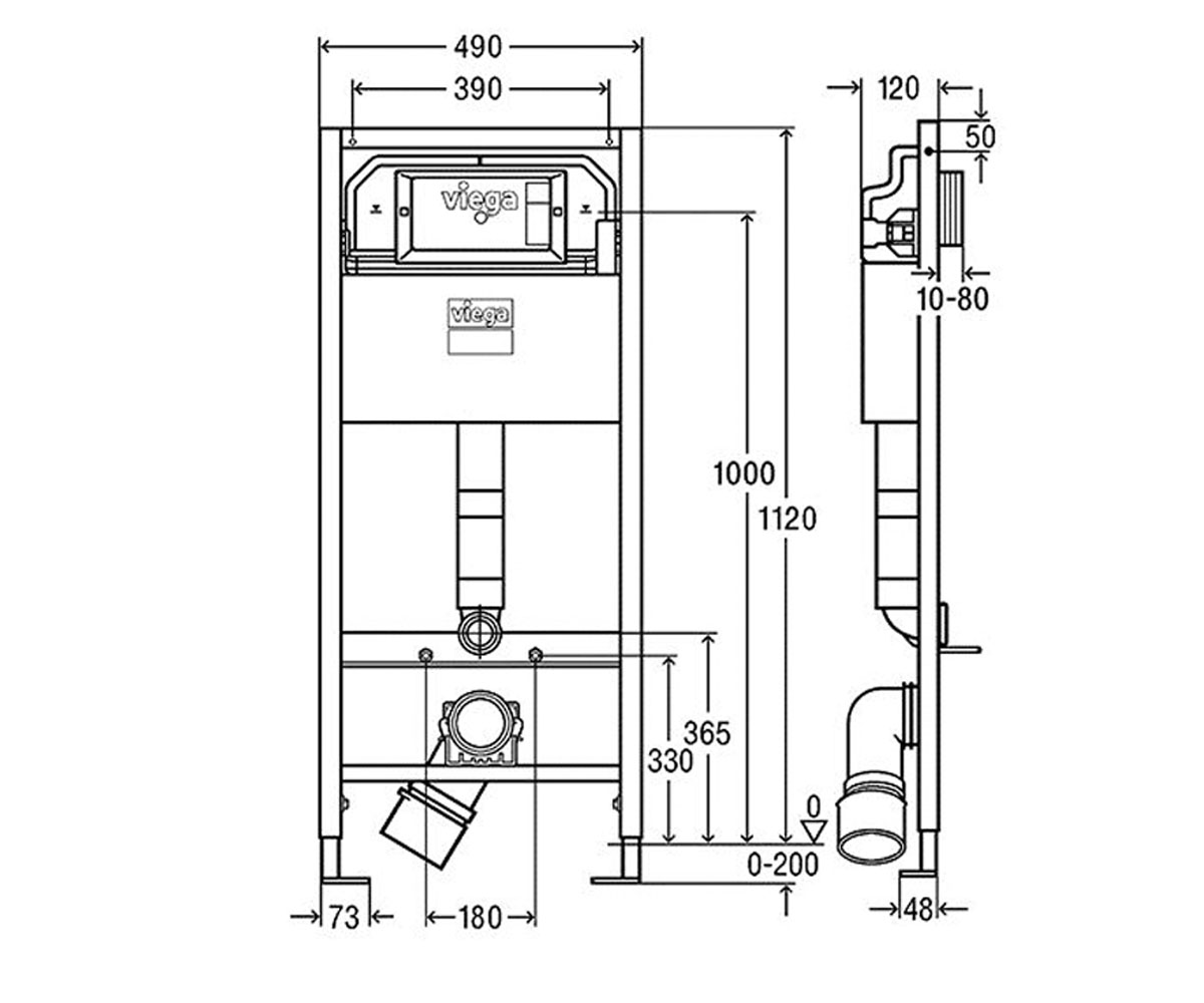 Инсталляция для унитаза  PREVISTA DRY 8524 771973:Чертеж 