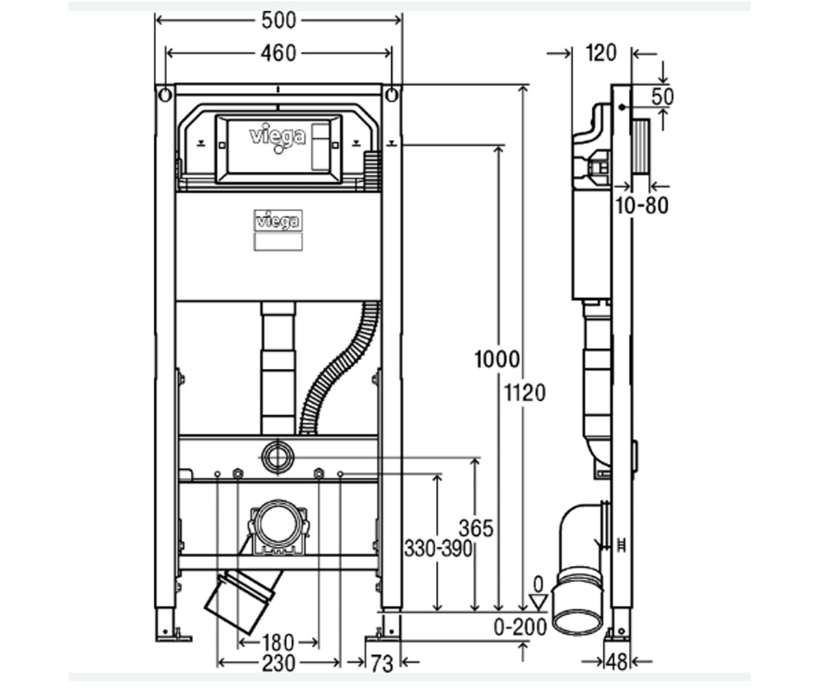 Инсталляция для унитаза  PREVISTA DRY 8521 771997:Чертеж 