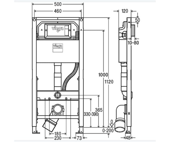 Инсталляция для унитаза  PREVISTA DRY 8521 771997:Чертеж 