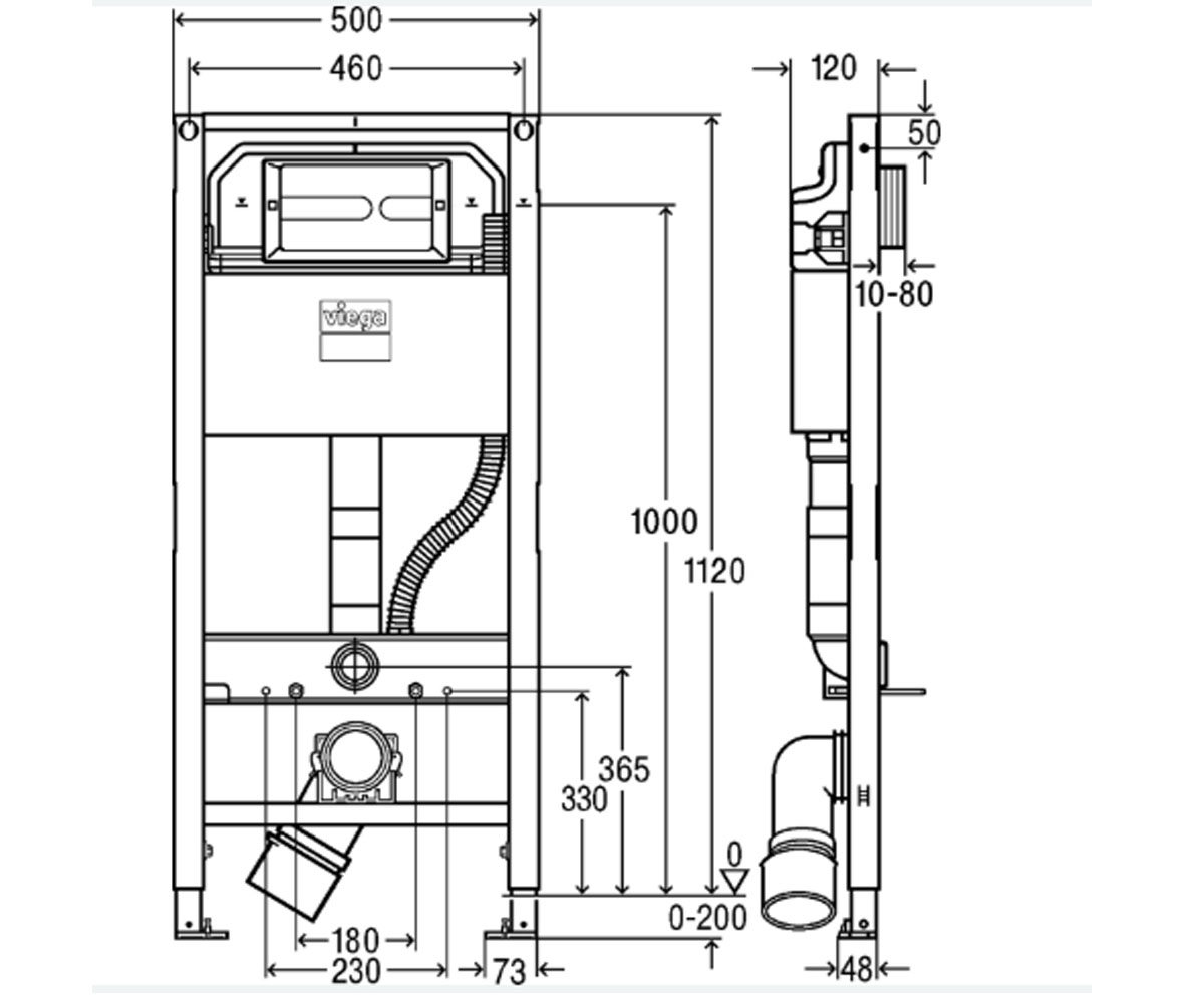 Инсталляция для унитаза 2 в 1  PREVISTA DRY 8522.10 792862:Чертеж 