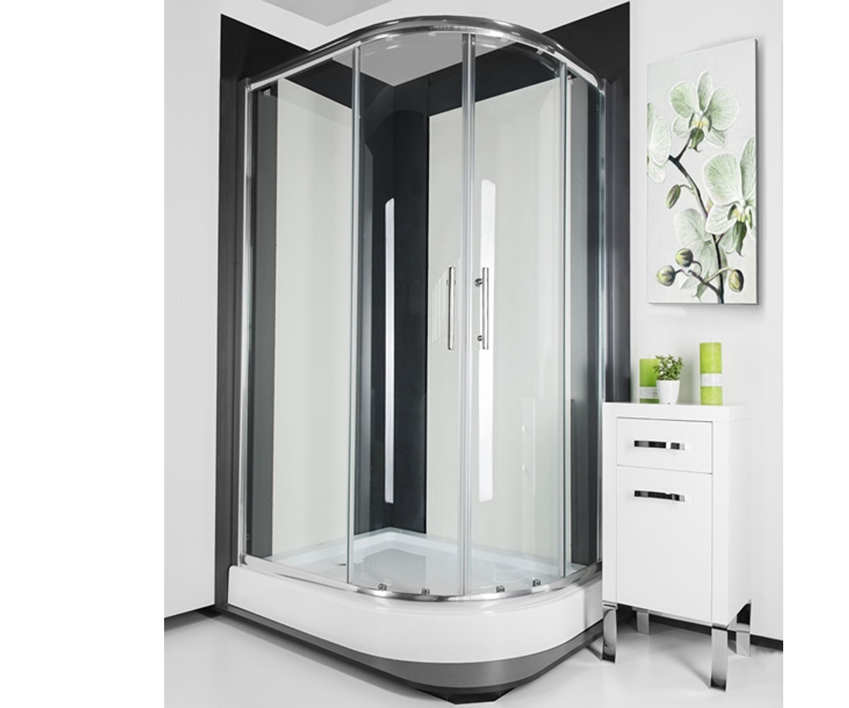 Душова лівостороння кабінка VILARTE  OQU-120X90X1850 L CHROME OQU-120X90X1850 L CHROME