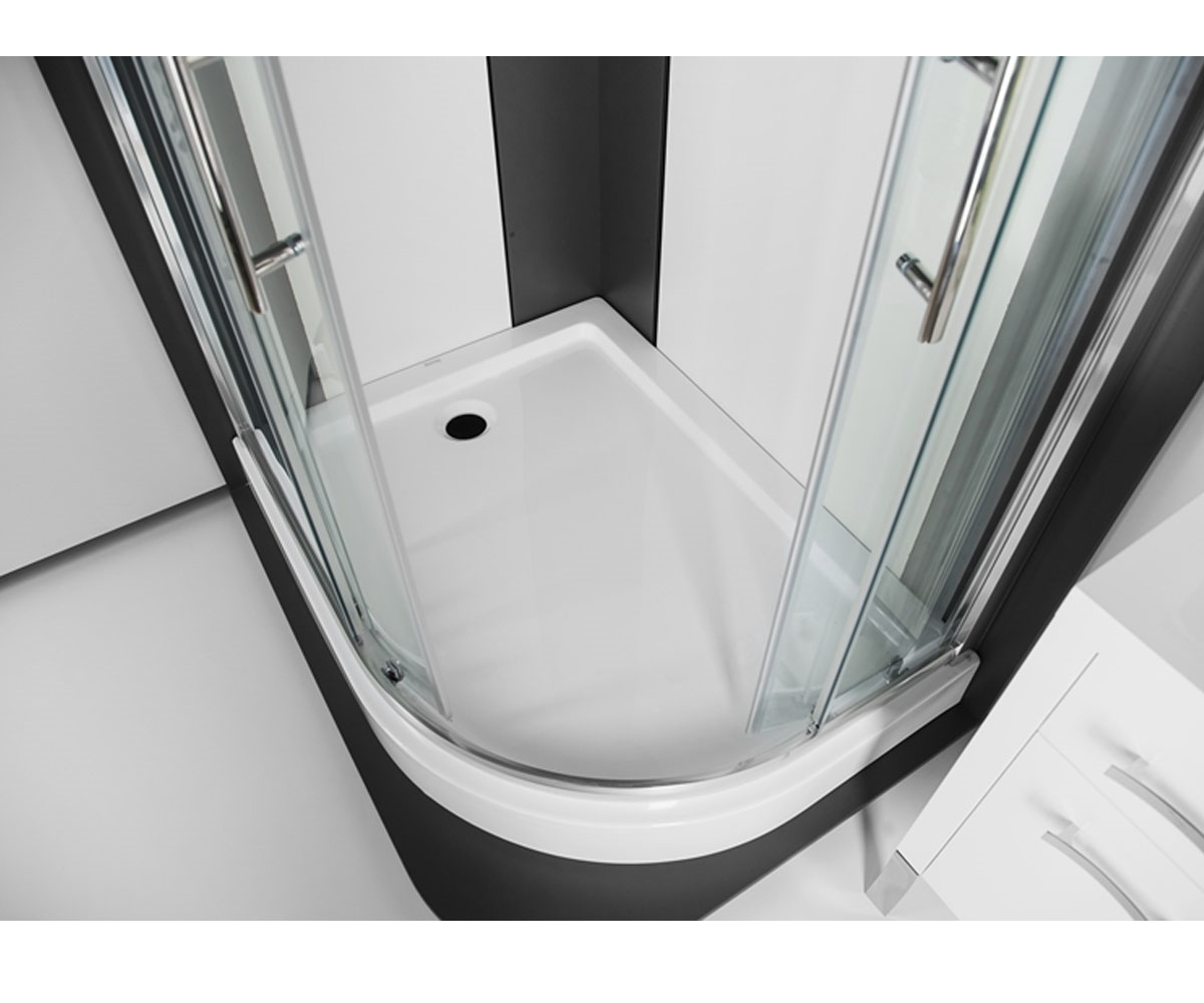 Душевая левосторонняя кабинка  OQU-120X90X1850 L CHROME:Фото 2