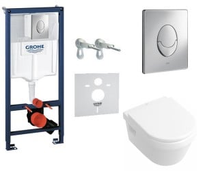 Унітаз з м`яким закритим сидінням і установкою VILLEROY & BOCH ARCHITECTURA 387284H1