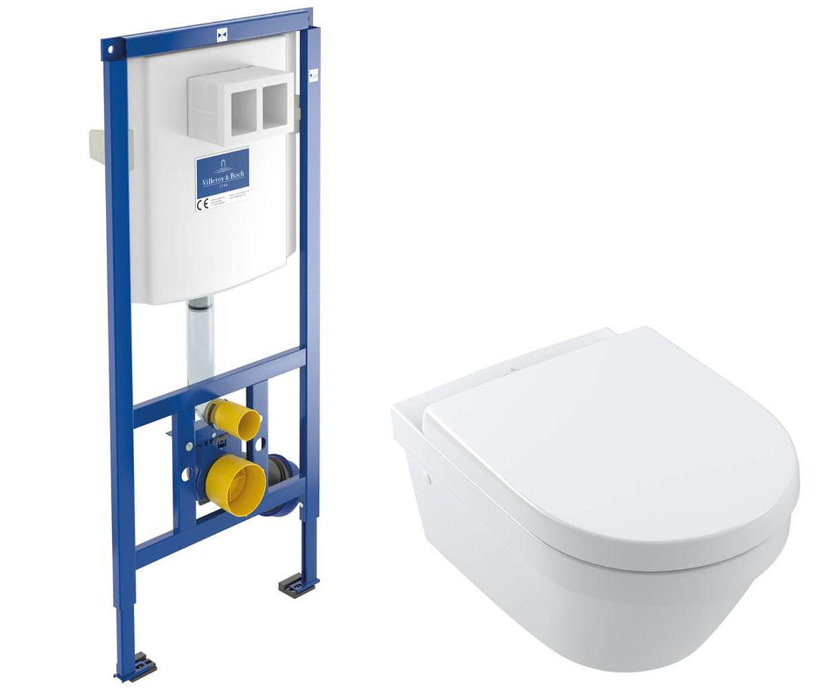 Унитаз с инсталляцией 3 в 1 VILLEROY & BOCH ARCHITECTURA 4694HR01+92246100 4694HR01+92246100