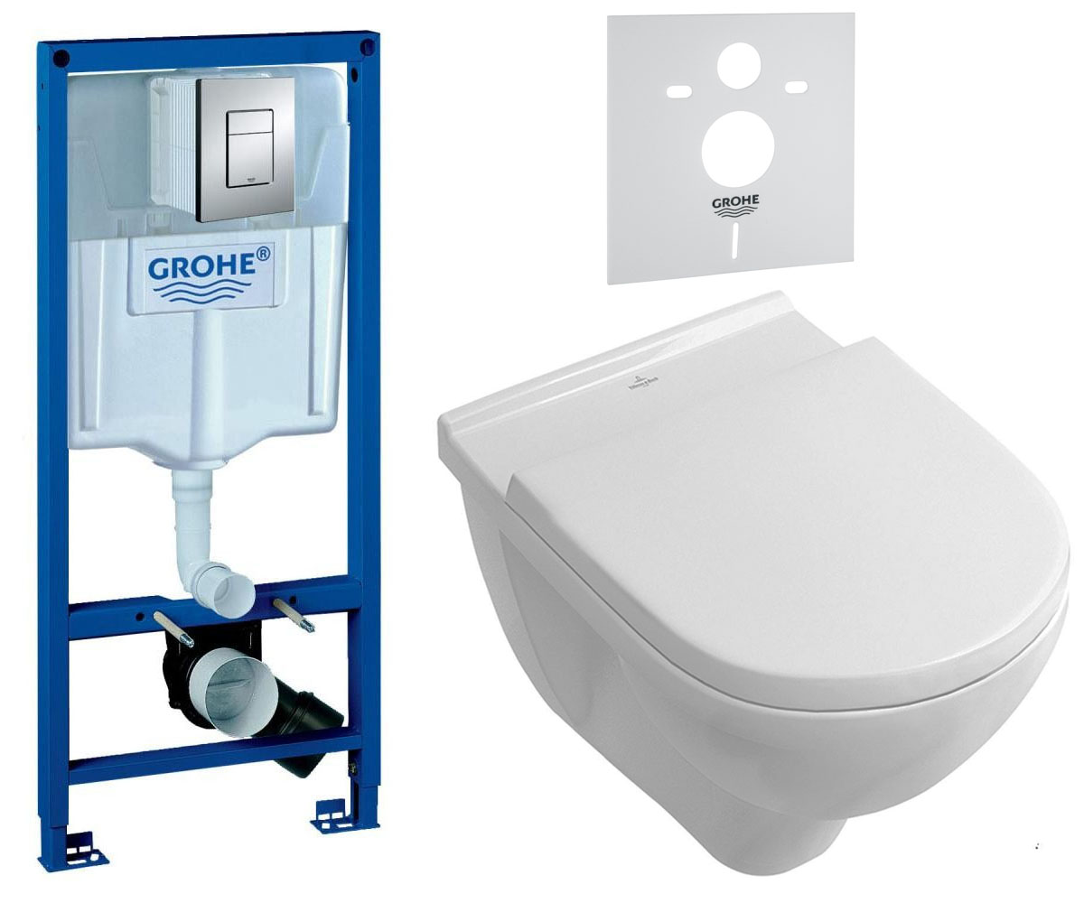 Туалет 4-в-1 VILLEROY & BOCH O.NOVO 5660HR01+38772001+37131000 5660HR01+38772001+37131000