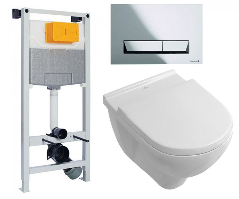 Унітаз з установкою VILLEROY & BOCH O.NOVO 5660HR01+I8120 5660HR01+I8120