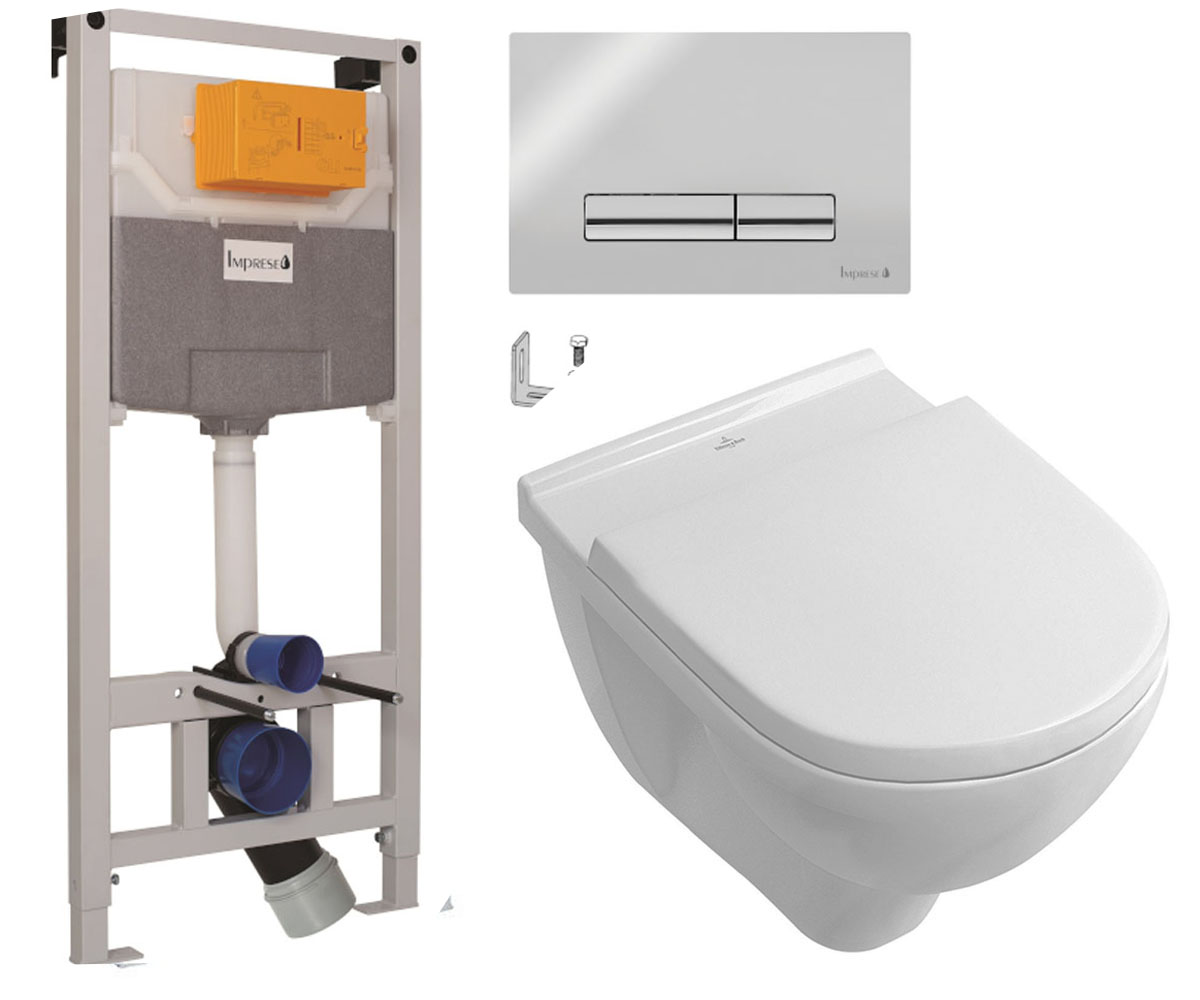 Унітаз з установкою VILLEROY & BOCH O.NOVO 5660HR01+I9120 5660HR01+I9120