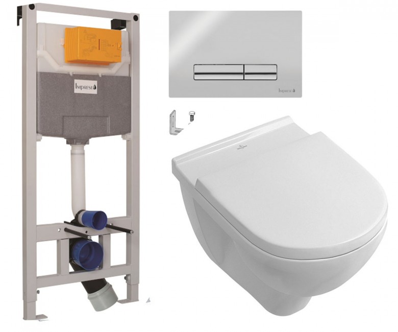 Унитаз с инсталляцией VILLEROY & BOCH O.NOVO 5660HR01+I9120 5660HR01+I9120
