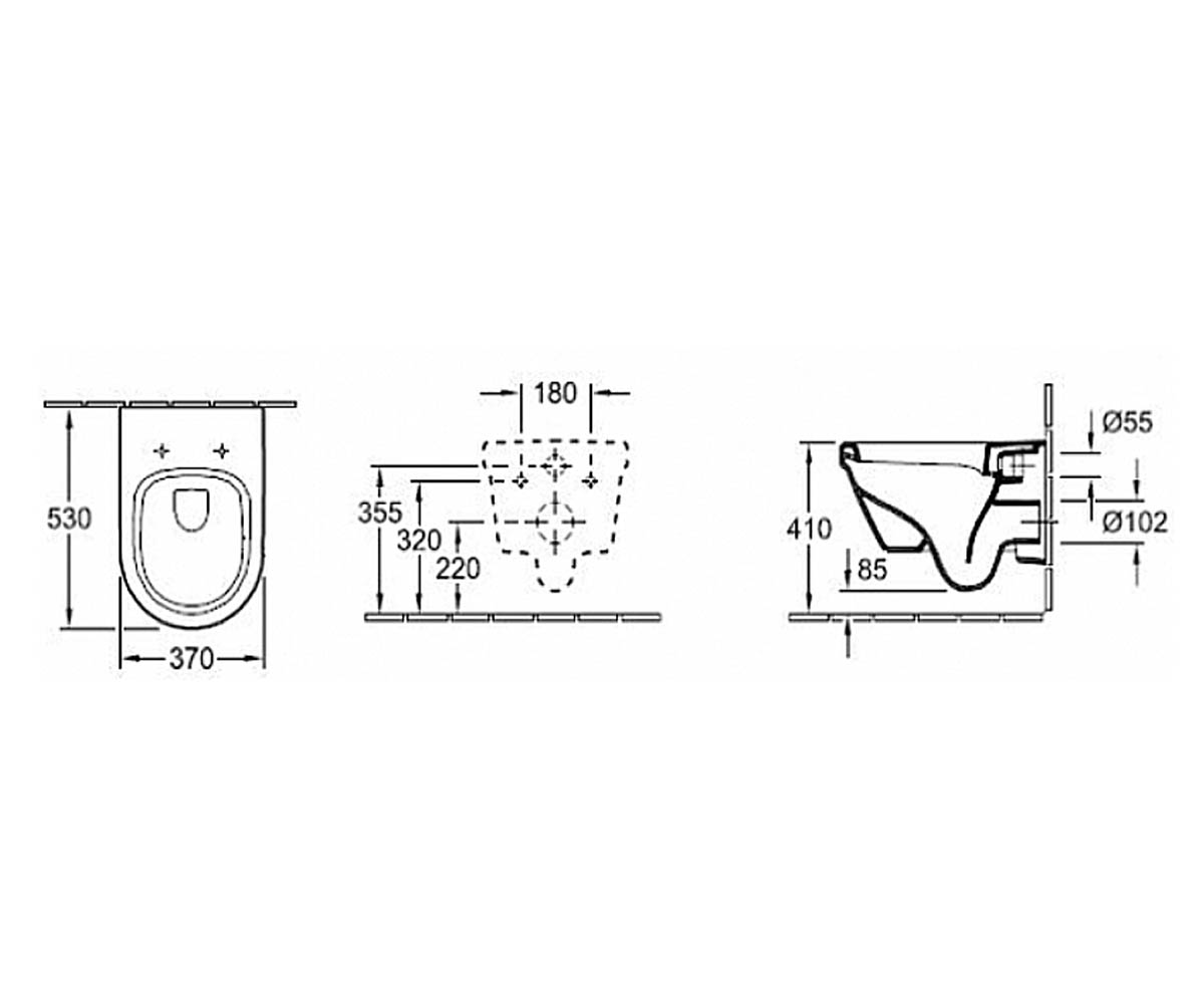 Чаша унитаза с сиденьем soft-close и бумагодержателем  ARCHITECTURA 5684HR01+6502800:Чертеж 