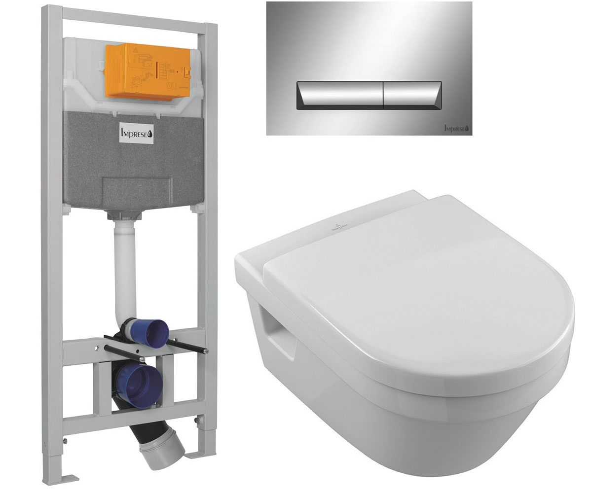 Унітаз з установкою 3-в-1 VILLEROY & BOCH ARCHITECTURA 5684HR01+I8120 5684HR01+I8120