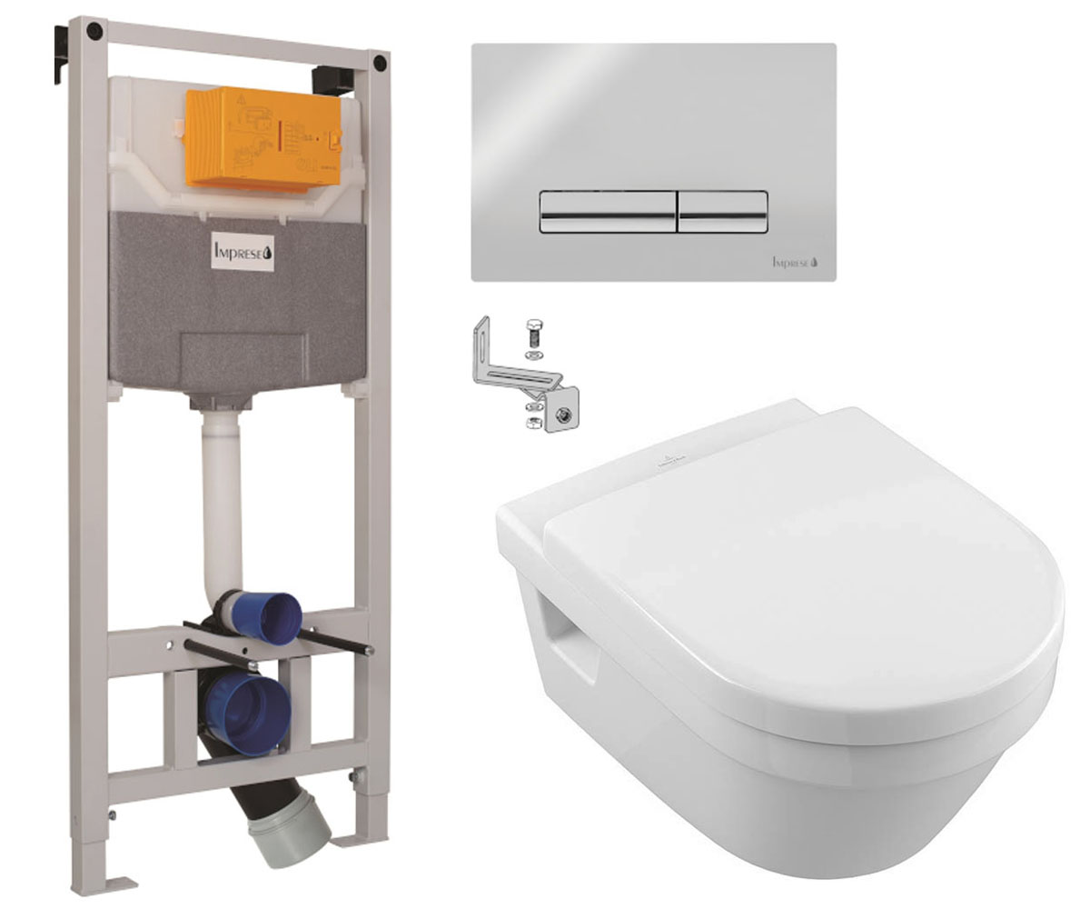 Унітаз з установкою 3-в-1 VILLEROY & BOCH ARCHITECTURA 5684HR01+I9120 5684HR01+I9120