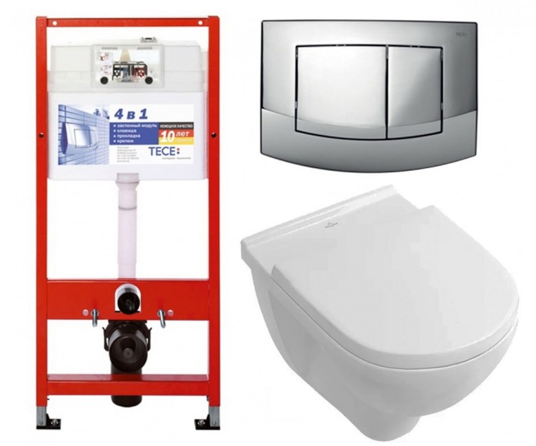Унітаз з установкою VILLEROY & BOCH O.NOVO 5688HR01+9400005 5688HR01+9400005