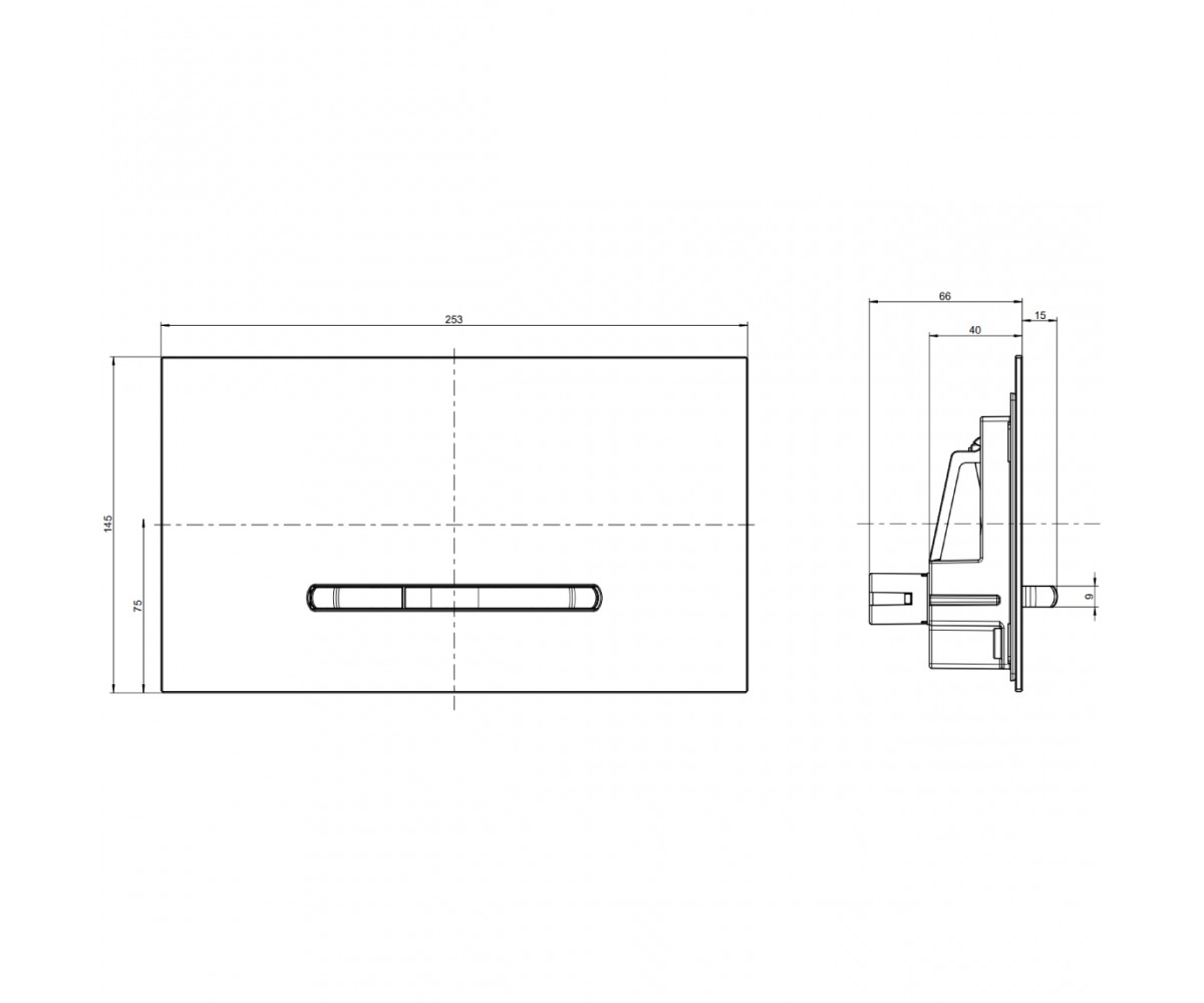VICONNECT клавіша змиву 300 G, колір glass glossy grey  VICONNECT 922160RA:Фото 1