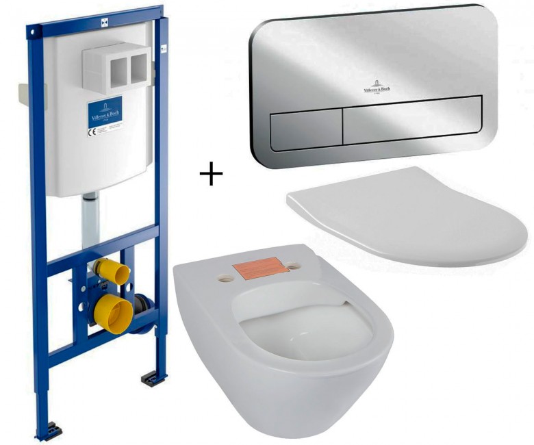 Унітаз з кнопкою установки і змиву VILLEROY & BOCH VICONNECT 92246100+92249061+5614R001+9M78S101 92246100+92249061+5614R001+9M78S101