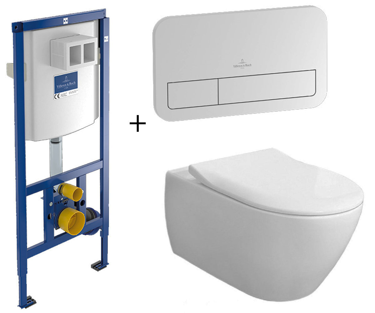 Унитаз с сиденьем и с инсталляцией VILLEROY & BOCH VICONNECT 92246192249061560019M78 92246192249061560019M78