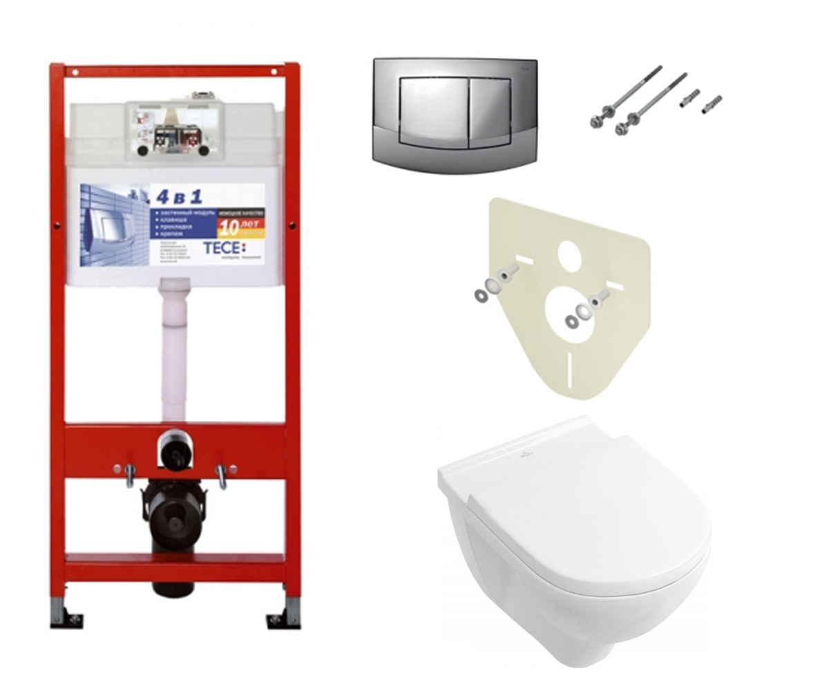 Монтажний і підвісний комплект унітазу VILLEROY & BOCH O.NOVO 9400005+5660HR01 9400005+5660HR01